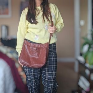 Frye Olivia Large Leather Crossbody Bag In Cognac Brown